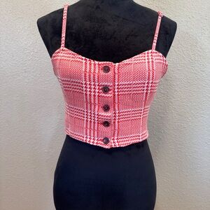 Forever 21 Pink Black Sleeveless Bustier Camisole